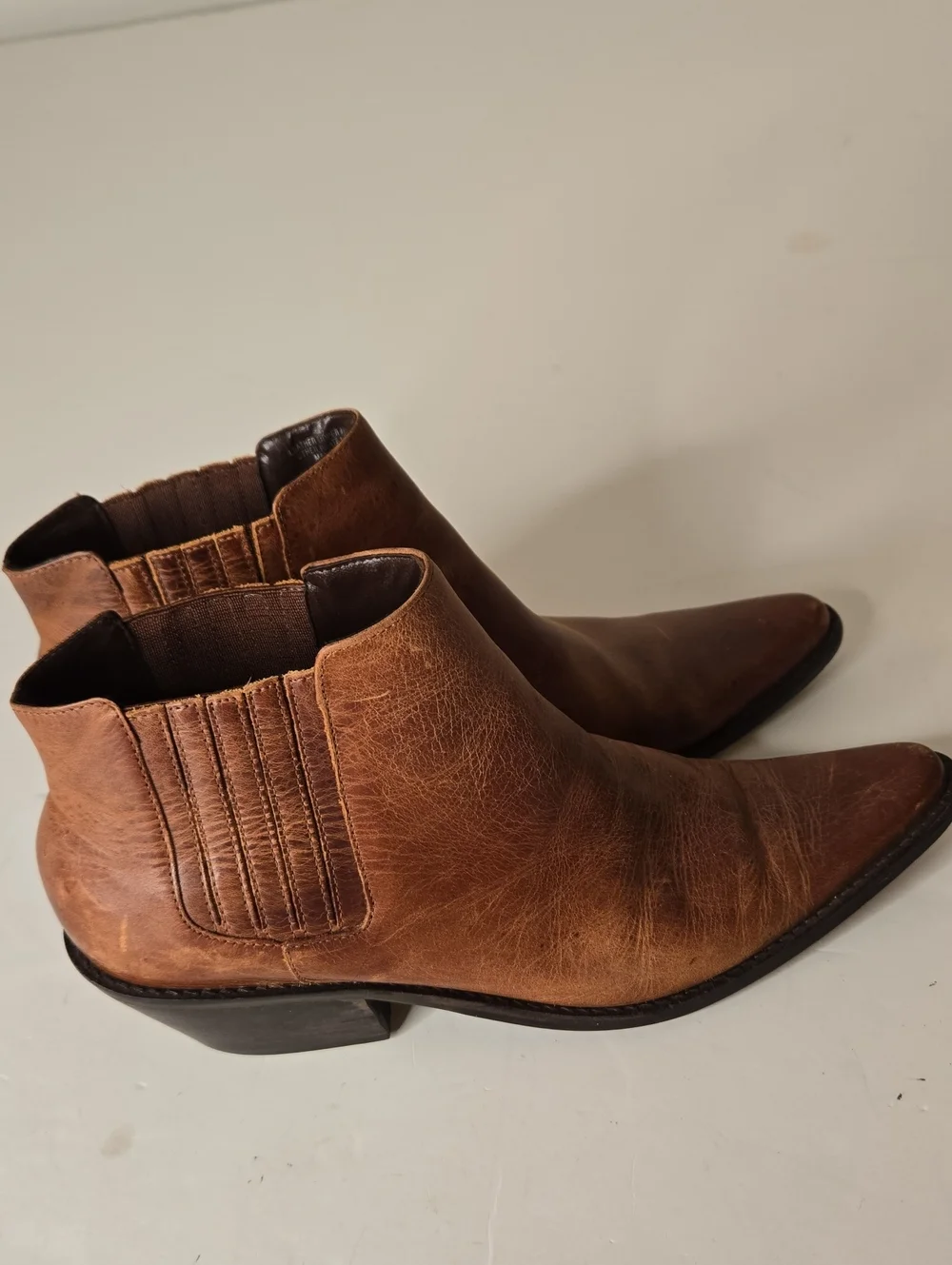 MATISSE Brown Leather Western Cowboy Ankle Boots Size 8.5